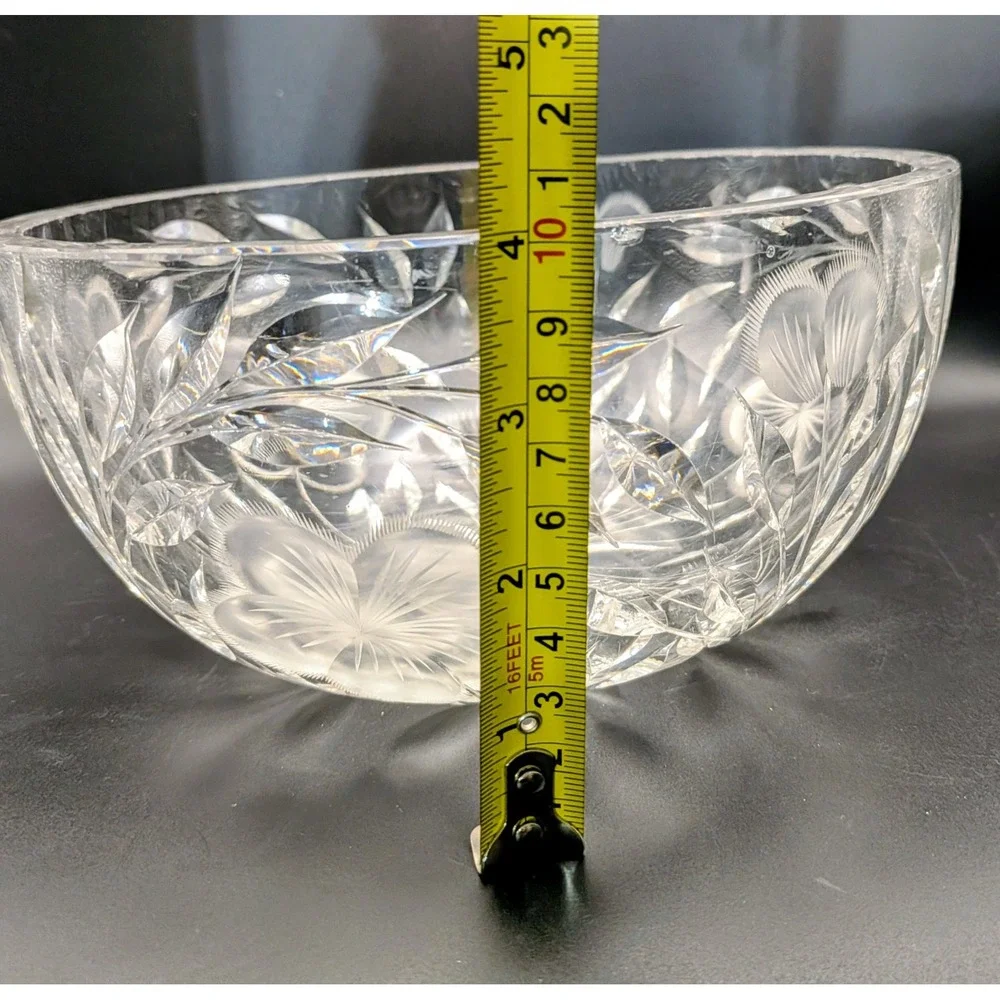 Vintage Heavy Cut Glass Crystal Covered Server